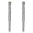 2-Piece 5/8" SDS Plus Drill Bits Rotary Hammer Drill Bit Set, Carbide Tipped for Drilling Concrete Cement Porcelain Tiles Ceramic Pots Stone Brick, Diameter 16mm, 160mm Long, SDS Plus Shank