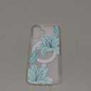 NITITOP Compatible with iPhone 16 Case Clear Magnetic Compatible with MagSafe Cute Lily Flowers Floral for Women Girls Hard PC Back Shockproof Protective Phone Cover - Green