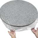 Clear Vinyl Round Fitted Tablecloth Elastic Edged Table Cloth Waterproof Oil-Proof Plastic Cover Best for 33" to 35" Round Table
