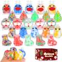25 Pack Christmas Mini Squeeze Balls Toys, Christmas Stress Ball Pack Perfect for Christmas Party Favors Christmas Sock Fillers Gifts