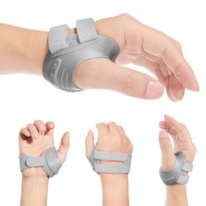 AKSO MEDICOS CMC Thumb Brace - Comfortable Thumb Splint for CMC Joint Pain Relief and Support, Osteoarthritis, Tendonitis, Arthritis, CMC Joint Thumb Arthritis Brace for Women Men (Left Hand, Large, Grey)