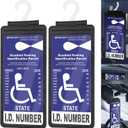 Handicap Placard Holder, 2-Pack Leather Durable Handicap Placard Holder for Auto with Transparent Front Window and Strap for Secure Attachment - Premium Quality for Long-Lasting Use