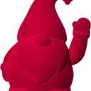 WDS WONDROUS Christmas Gnome Decorations Red, Flocked Gnomes Figurine Elf Waving Arm Christmas Table Decor for Home Office Shelf Tabletop Holiday Decoration (6.3") (set of 1)