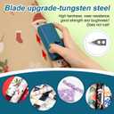 2 Pieces Wrapping Paper Cutter, New Upgrade Blade Gift Wrap Paper Cutter Tool Steel Sliding Replaceable Wrapping Paper Roll Cutter for Christmas Birthday Gift Wrapping Supplies (Blue)