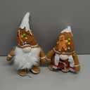 Lovinland Christmas Gingerbread Man Gnomes Plush Couple - Xmas Gnomes Elf Tomte Ornaments Doll Set - Christmas Decorations - Xmas Decorations for Home Indoor - Gingerbread Man