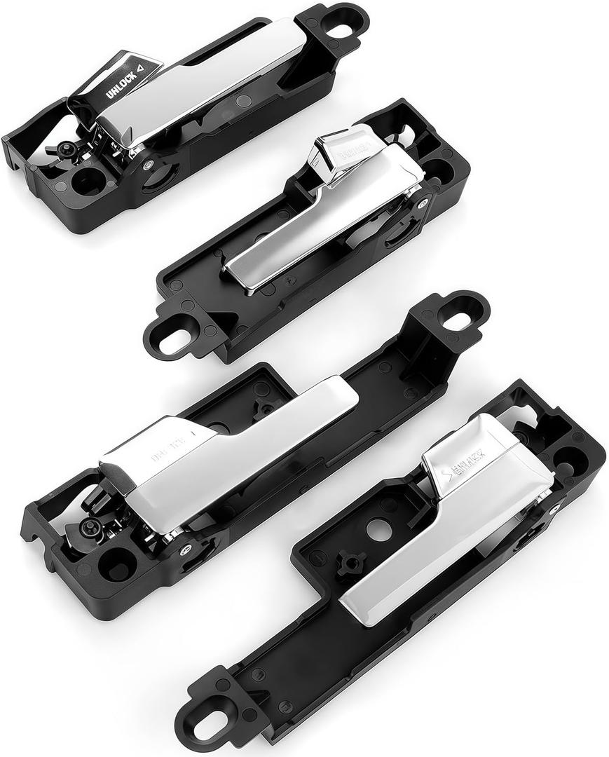 ATRACYPART Upgraded Metal Interior Door Handles Front/Rear Left & Right (4 PCS)  Fit for 2006-2012 Ford Fusion, Mercury Milan, 2006 Lincoln Zephyr, 2007-2012 Lincoln MKZ  Replaces 6E5Z5422601A