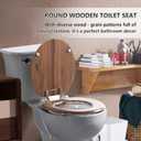 Round Toilet Seat Molded Wood Toilet Seat with Quietly Close and Quick Release Hinges, Easy to Install also Easy to Clean by Angol Shiold (Round, Natural)