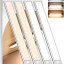 Under Cabinet Lighting Wireless, 4Pack Motion Sensor Light Indoor with 3 Color Temps, Dimmable Closet Lights Battery Operated, LED Magnetic Light, Rechargeable Under Counter Lights for Kitchen Stairs