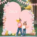 6FT Dusty Rose Arch Cover - Polyester Fitted Wedding Arch Stand Covers Round Top Chiara Arch Backdrop Cover for Birthday Party Banquet Photo Background Decoration