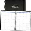 2026-2027 Monthly Planner (7.6'' x 9.6''), from Jan 2026-Jun 2027, 18 Months Calendar 2026 Planner, Agenda Book with Tabs & Pocket, Black