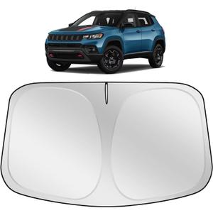 XHRING Windshield Sun Shade Sunshade Compatible with Jeep Compass 2026 2025 2024 2023 2017-2022 SUV Accessories, Car Front Window Sun Shield Cover