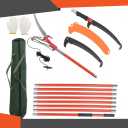 Labwork 30 Feet Tree Pole Pruner Hand extension Tree Branch Pole Saws Orange-red