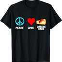Cheesecake Peace Love Dessert Sweets Bakery Cheese Cake T-Shirt L 