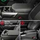 Center Console Armrest Cover for Nissan Titan 2016-2024 Black