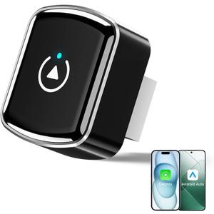2 in 1 Wireless Carplay Adapter for Apple CarPlay & Android Auto Mini Size, Plug and Play, Car Play Wireless Adapter Compatible with iPhone iOS 10+, Android 11+, Fast and Stable Connection