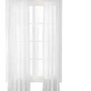 Drapifytex Solid Voile Curtain Rod Pocket Drapery Living Room Curtain 84 inches Width 84 inches Long White Curtain (1 Panel)