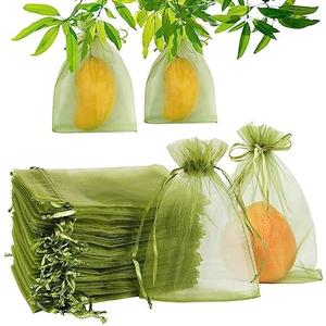 YQL 100Pcs 4"x6" Fruit Protection Bags,Fruit Netting Bags,Garden Netting Bags with Drawstring for Protecting Fruits and Vegetables
