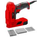 Werktough Electric Brad Nailer Staple Gun 2 in 1 Good for Home Decoration Leather and Carpentry 3000pcs Free Nails and Staples (T50 Staples:12mm,14mm Each 1000pcs, 18GA Brad Nails:14mmx1000pcs)-Red