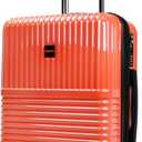 World Traveler Dejuno Tonal Lightweight Polycarbonate Hardside Expandable Spinner Luggage Suitcase with TSA Lock, Coral, (20in,)
