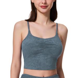 Women's Sweetheart V Neck Tank Top Adjustable Straps Workout Yoga Tops Going Out Basic Casual Crop Cami Shirts (M)