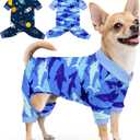 Glittme 2PACK Dog Pajamas Soft Dogs Clothes for Dogs Elastic Cats Apparel Breathable Dog Pjs for Puppy, XL