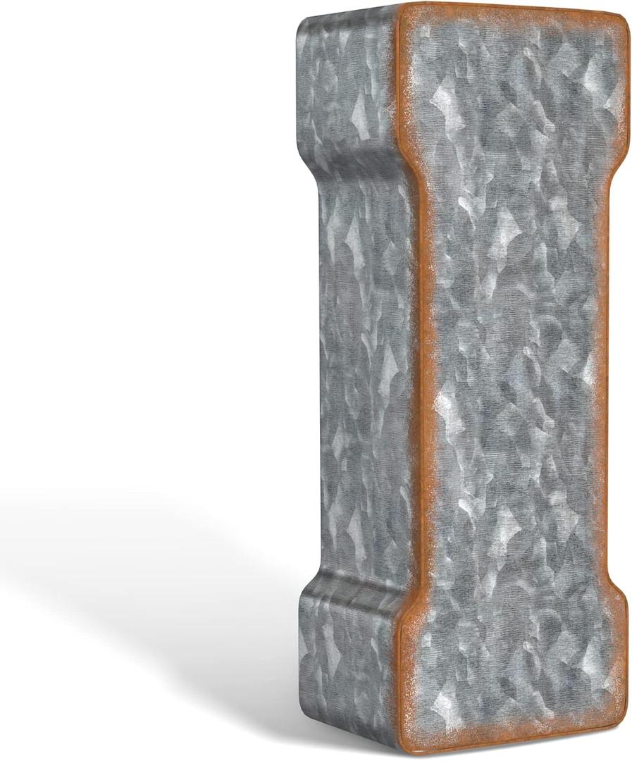 CraftyCrocodile 7" Galvanized Metal Letters for Wall Decor - 3D Letter I for Hanging & Free Standing - Decorative Rustic Alphabet Letters for the Living Room, Bedroom, Kitchen