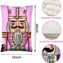 Undergo Merry Christmas Tree Nutcracker Decorative Throw Pillow Covers 12 x 20 Set of 3 - Pink Outdoor Home Decor, Ornaments Winter Holiday Party Decorations Cushion Case