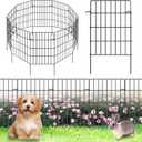 30 Pack Decorative Garden Fence Total 32.5ft (L) x 24in High 1.44" Gap Metal Wire Rustproof Small Animal Barrier Fence Easy Assembly Patio Yard Seedlings Protection Fencing Border Black