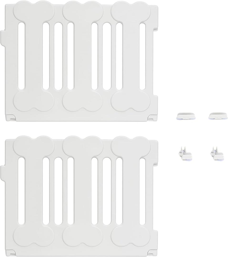 2-Panel Add-On Set | Fits 4/6/8/10 Panel Harbor Dog Playpens  Lightweight Premium HDPE Panels with Connectors (White)