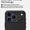 Aulumu A17 Vegan Leather CoolHyper iPhone 17 Pro Case | Camera Control | with Cooling Fins | Luxury Comfort | Compatible with MagSafe | Complete Wrap-Around - Black