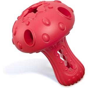 Dog Chew Toys for Aggressive Chewers, Rubber Treat Dispensing Stimulation Toy to Keep Them Busy, Durable Interactive Enrichment Puzzle Toy for Medium Large Breed Dogs (Red)