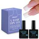 Misssix XBASICTIPS French Protecting Builder Gel and Top Coat, Prevent French Nail Tips Area chipping, Protect French Press on nails, 15ml
