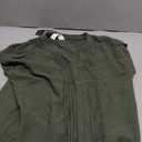 Blooming Jelly Womens Blouses Dressy Causal V Neck Pintuck Short Petal Sleeve Business Tops Ladies Summer Trendy Work Shirt, Medium, Army Green 