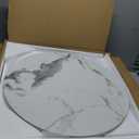 Round Nesting Coffee Table Set of 2, Modern Marble Pattern Wooden Nesting Tables, Stacking Minimalist End Table for Living Room Bedroom Small Space, White & Gold