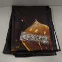 Black and Gold Shower Curtain Yellow Golden Lotus Flower Shower Curtains for Bathroom Decor Sets, Waterproof Cloth Fabric with Hooks, 70x78in