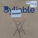 32in Cocktail Folding Table, Round High Top Bar Table, Black, 32×43 in