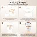 tinkoola Red Light Therapy Mask for Face & Neck, LED Face Light Therapy,USB C Rechargeable,Infrared Mask for Home Working Travel Yoga (White Gold)