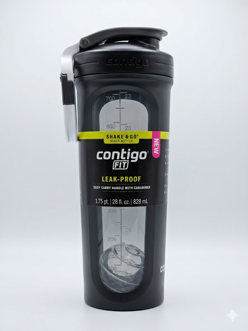 Contigo Fit Leak-Proof Shake & Go Mixer Bottle 28 oz Sake Color