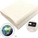 Grounding Flat Sheet King Improve Sleep Conductive Earthing Bed Sheet 10% Pure Sliver and 90% Organic Cotton with 15ft Grounding Cord Beige 76x80in