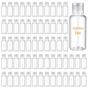 150 Pcs 1oz Travel Bottles Bulk for Toiletries Clear Small Travel Size Bottles Bulk Refillable Empty Containers for Shampoo Lotion Liquid Body Soap Cream Toiletries