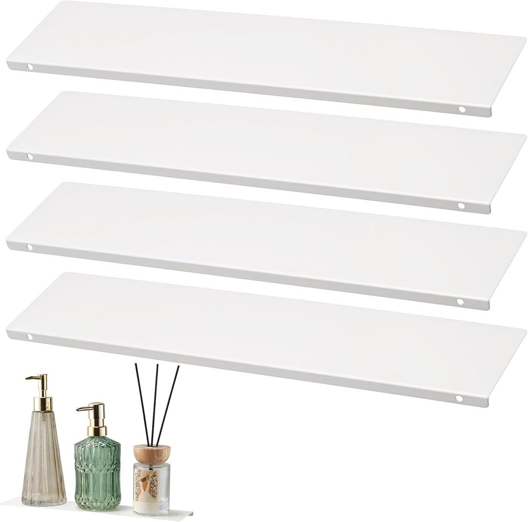 Leinuosen 4 Pcs Medicine Cabinet Shelves Replacement 13 Inch Bathroom Cabinet Shelf Medicine Shelves Suitable for Bathroom Living Room Kitchen Wall Mounted and Hanging (Steel)