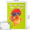 4 x Dancing Chicken Birthday Card, Funny Birthday Card for Men Women Kids, Music & Shaking Body Motion Greeting Card with Envelope, Unique Hilarious Birthday Gift, 5.9 Inch x 8.4 Inch