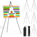 JEAWIWI 6PCS Black Easel Stand for Wedding Sign Stand, 66 Inch Adjustable Metal Easels for Display, Portable Folding Easel for Wedding, Display Show, Arts, Poster with Portable Bags