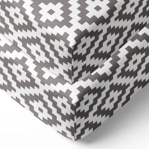 Bacati - 2 Pack Love Diamonds Aztec Neutral 100% Cotton Soft Breathable Percale 2 Pack Crib/Toddler Bed Fitted Sheets (Grey)