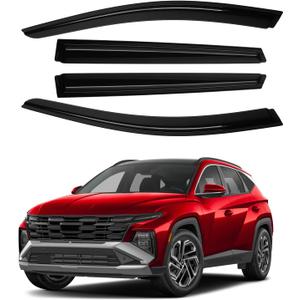 Canvcle Window Visors Rain Guards for 2022-2025 2026 Hyundai Tucson Accessories, Outside-Mount Tape-On Side Window Wind Deflectors Vent Visors Shades Rainproof 4PCS