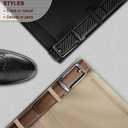 BULLIANT Men Ratchet Belt 2 Pack, Click Sliding Leather Belt Adjustable for Gift Men Dress Casual Jeans 1 3/8,Cut for Fit