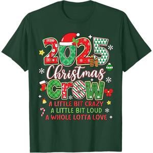 Christmas Crew 2025 Family Christmas Xmas Pajamas Matching T-Shirt, Medium
