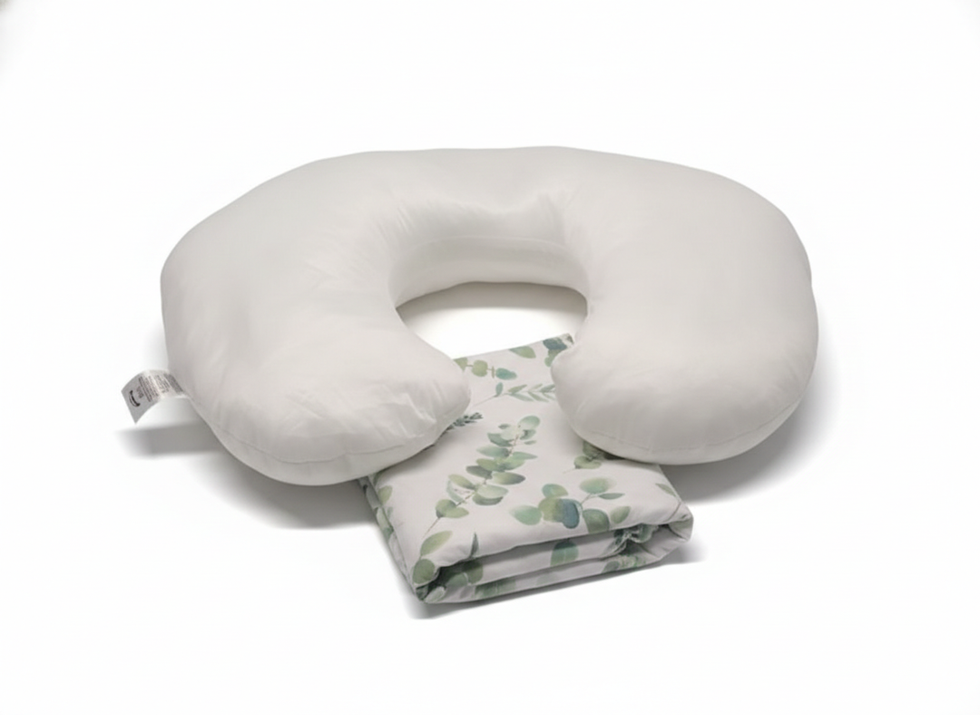 Fashion Protective Cervical Portable U Shaped Pillow, Airplane Travel Memory Foam Pillow Watercolor Sage Green Leaf, Size 22.5*18*6.5 inch
