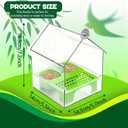 Pull-Out External Parrot Feeder, No Mess Bird Feeder, Decorative Transparent Bird Bath Tub with Two Food Slots, Easy to Fill Hold and Clean, Suitable for Parrot & Finch