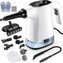Handheld Steam Cleaner, Portable Steamer for Cleaning with 18PCS Accessories, 12s Fast Heating, Pressurized Steam Cleaner for Home, Kitchen, Bathroom, Car Detailing, Window, and Clothes, White